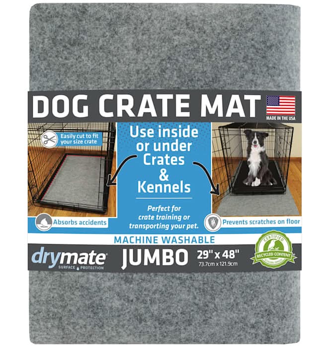 Drymate Dog Crate Mat Liner Washable Puppy Pee Pad, 0.12" H X 29" W X 48" L, Savannah Light Grey, Jumbo