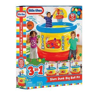 Little Tikes Slam Dunk Big Ball Pit Inflatable Basketball Hoop