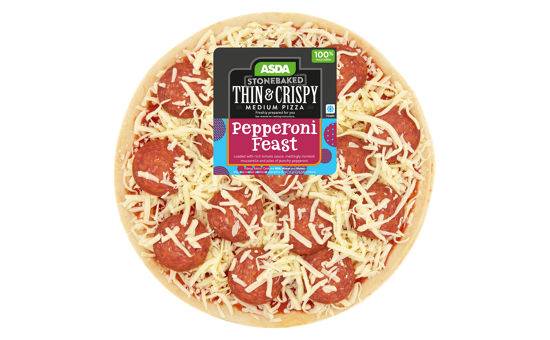Asda Pepperoni Feast Medium Thin Stonebaked Pizza