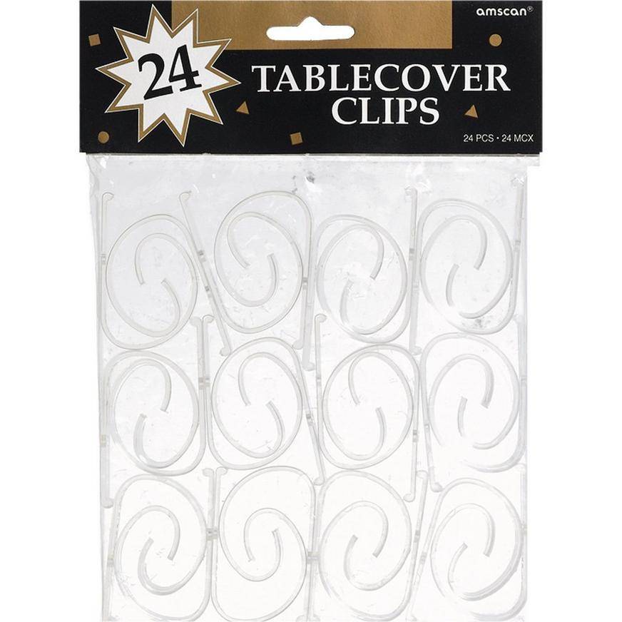 Party City Clear Table Cover Clips (unisex/1/4in wide x 2 1/4in)