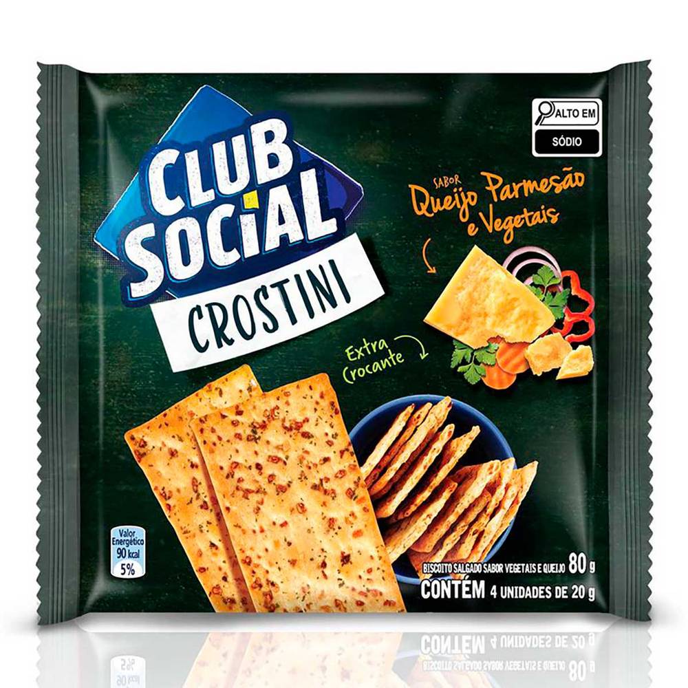 Club social biscoito salgado crostini queijo parmesão