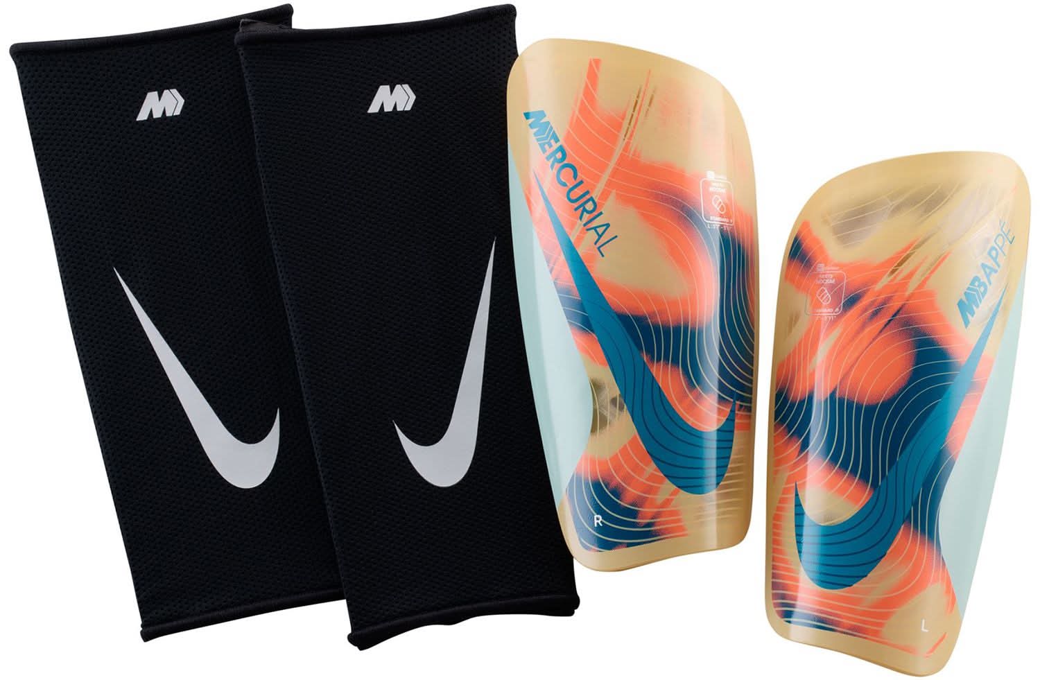 Nike Mercurial Lite Kylian Mbappé Soccer Shin Guards (Orange, L)