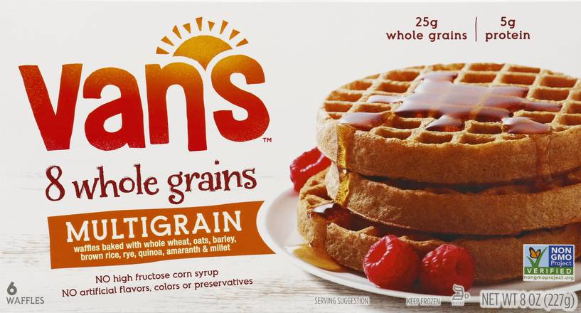 Van's Kosher Multigrain 8 Whole Grains Waffles (6 waffles)