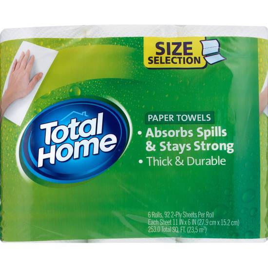 Total Home Size Selection Paper Towels, 6 ct