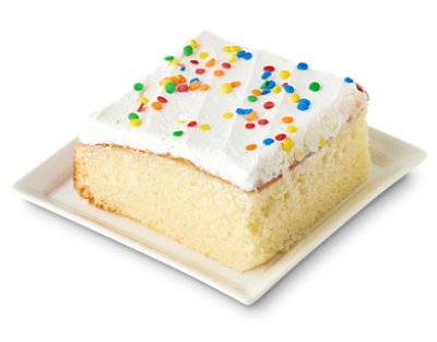 White Iced Cake Slice T&S - Each