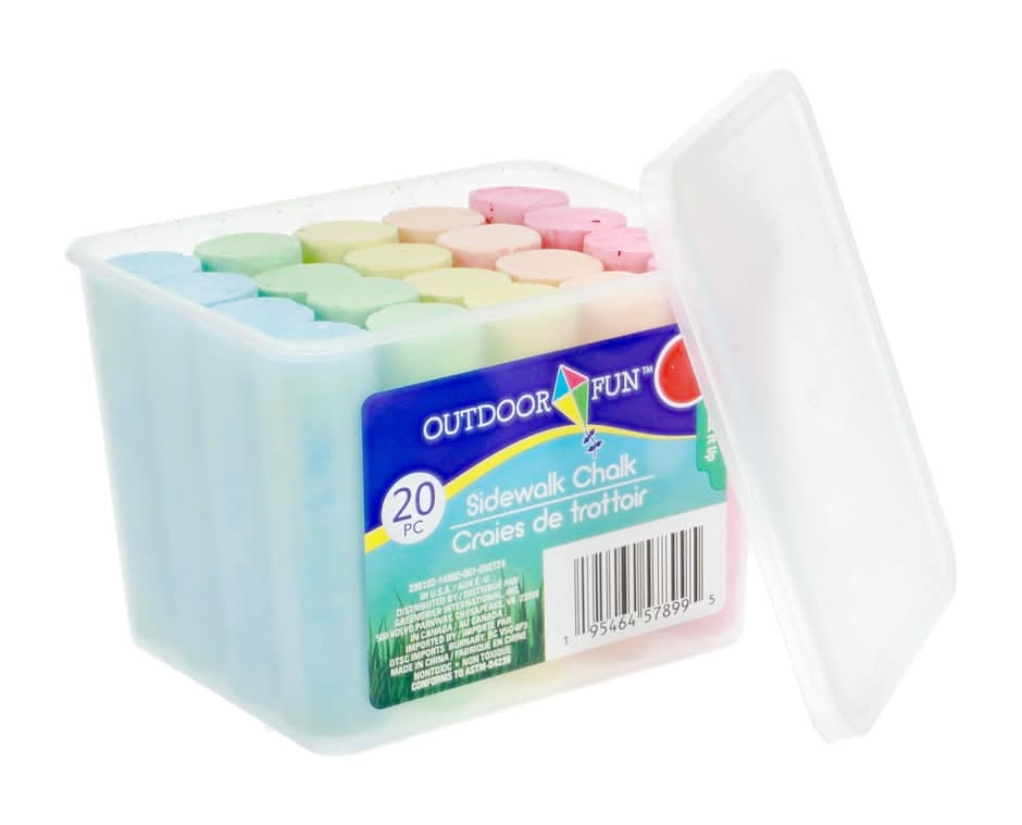 Outdoor Fun Sidewalk Chalk Tub, Assorted (20 ct)