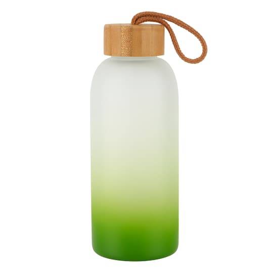 20Oz. Frosted Green Gradient Glass Bottle By Make Market