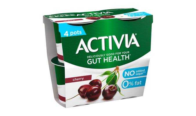 Activia Cherry No Added Sugar Gut Health Yogurt 4 x 115g (460g)