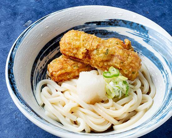博多 ちくわ天冷やしうどん Hakata Chilled Udon Noodles with Tube-Shaped Fish Paste Tempura