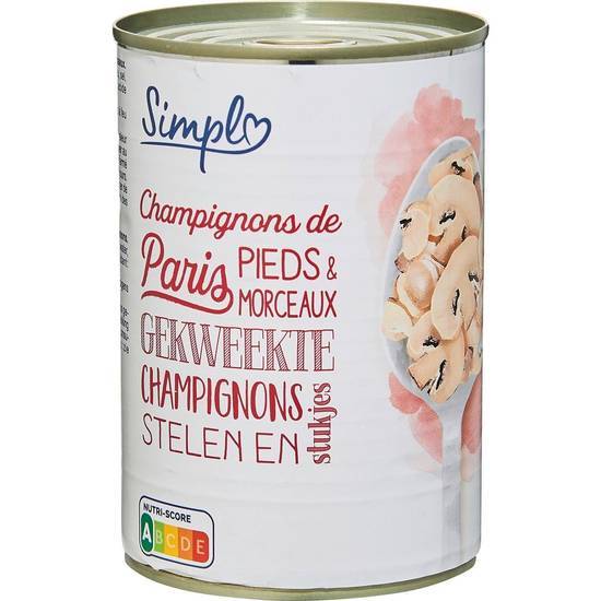 Simpl - Champignons de paris pieds et morceaux (230g)