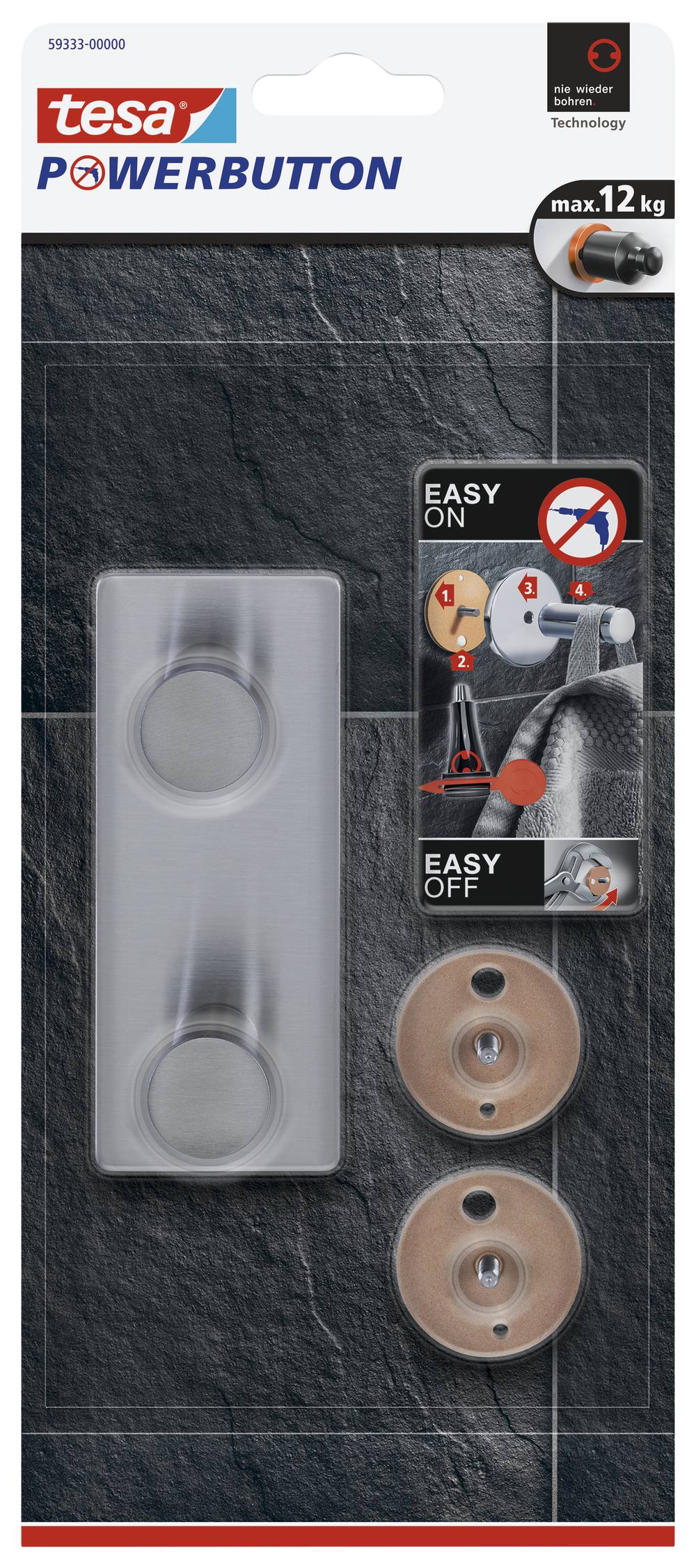 Cabide fixar duplo adesivo TESA inox