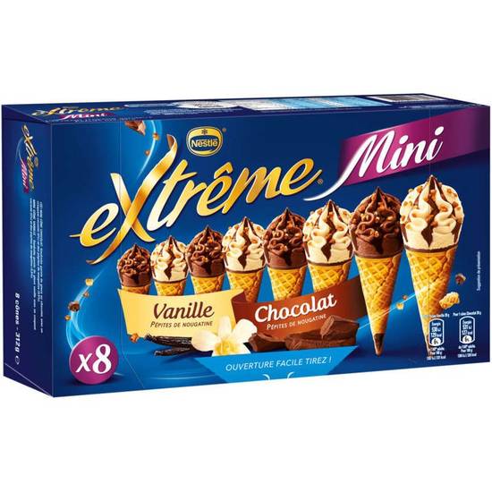 Mini - Cônes glacés - Vanille et chocolat - x8
