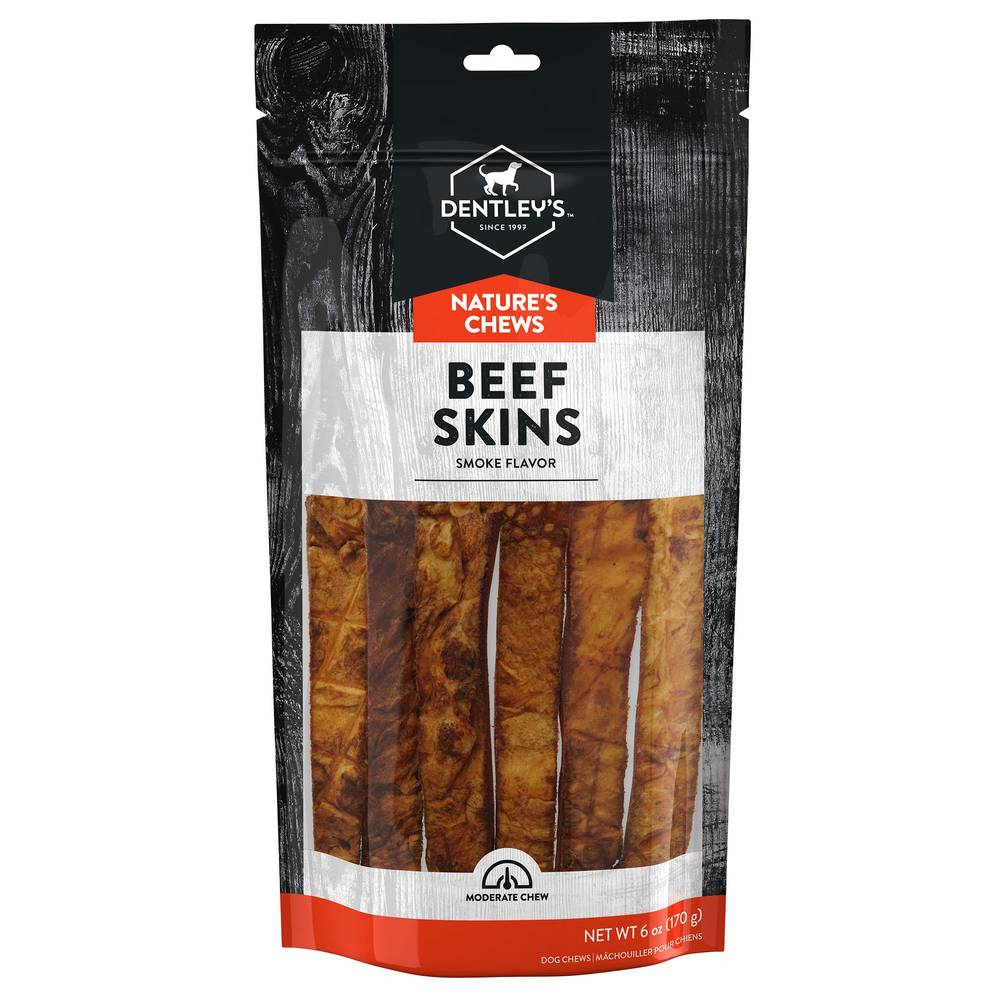 Dentley's Nature's Chews Beef Jerky Skin Dog Chew (smoke)
