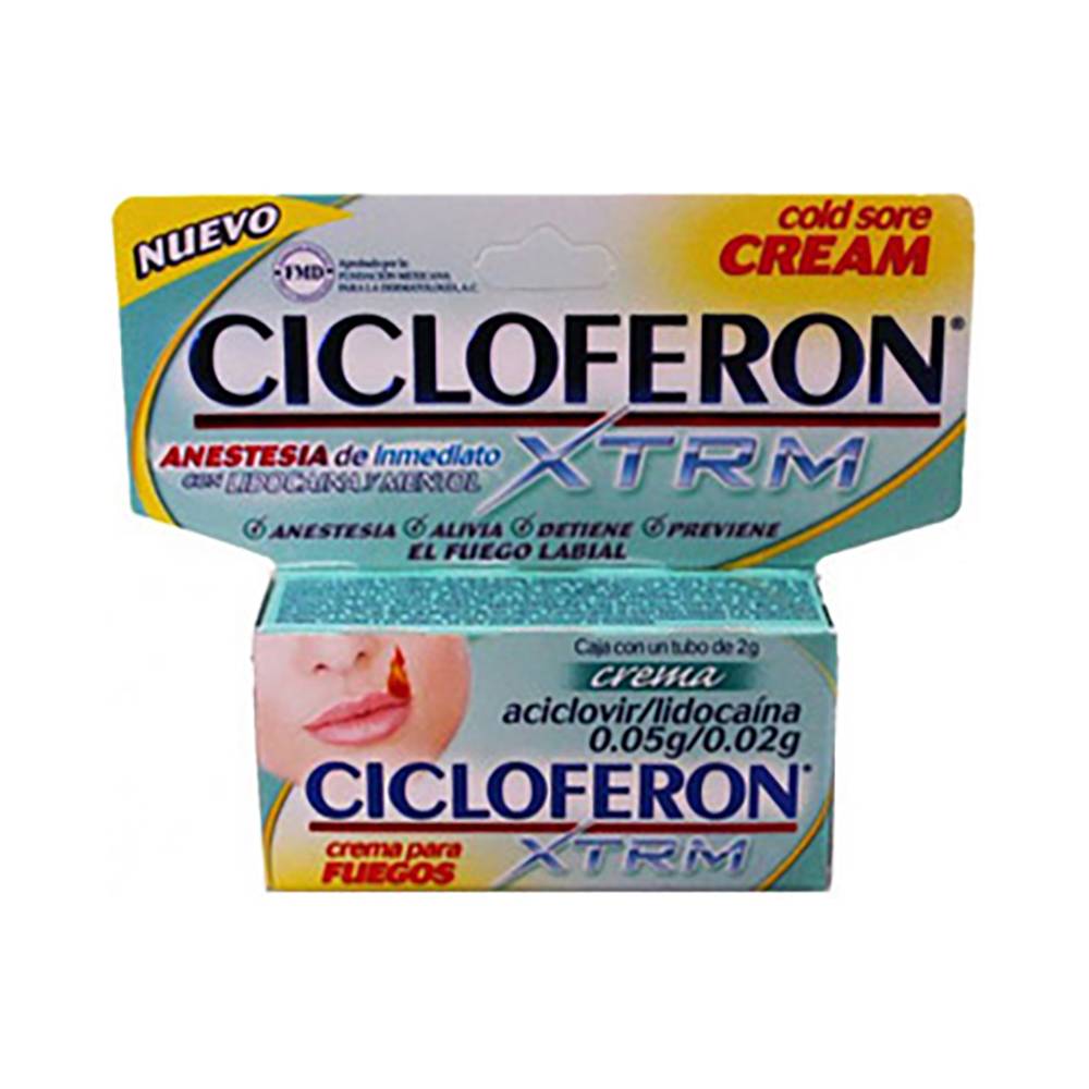 Cicloferon · Crema para fuegos xtrm con anestesia (2 g)