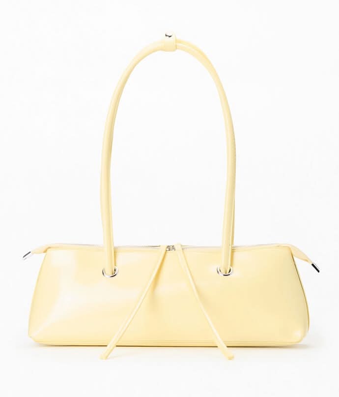 Faux Leather Slip Shoulder Bag Yellow One Size