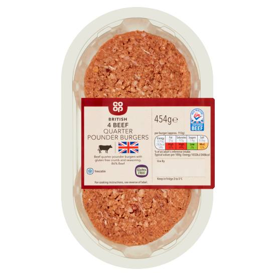 Co-op Beef Quarter Pounders (4 pack)