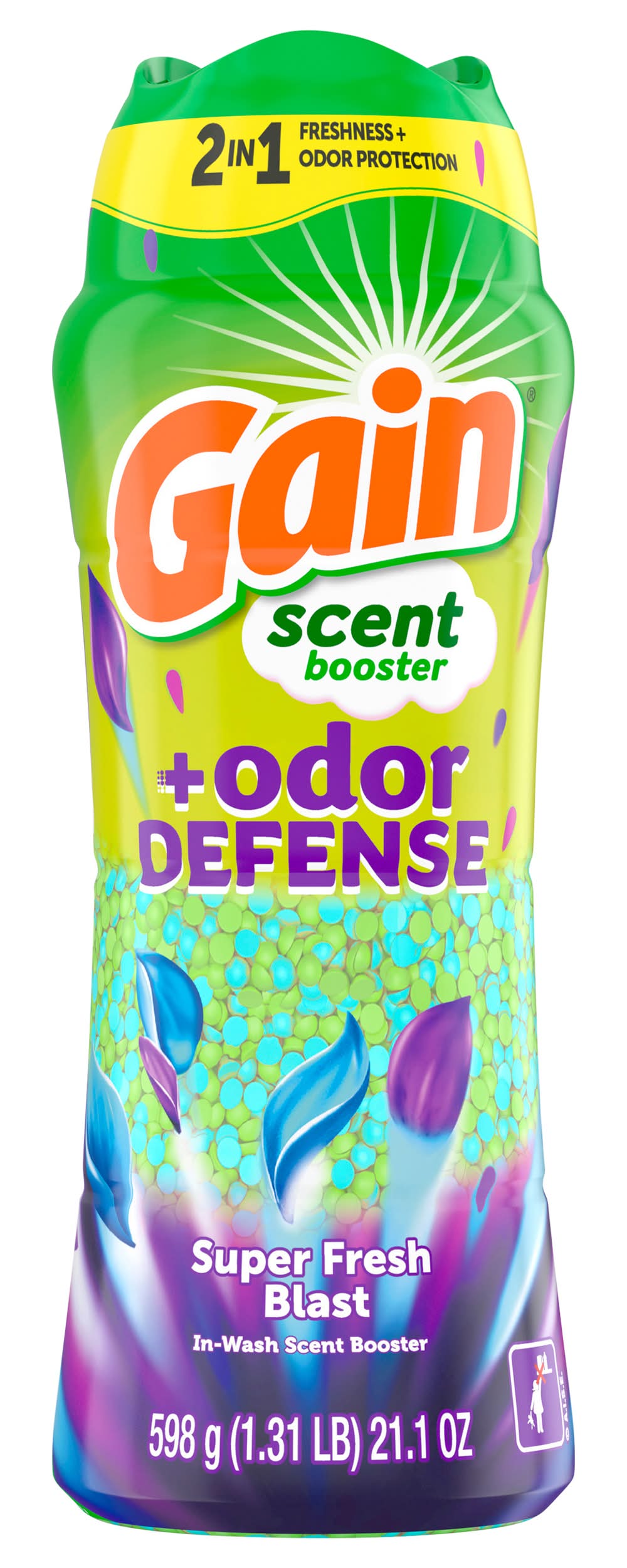 Gain Odor Defense In-Wash Scent Booster Laundry Beads, Super Fresh Blast (21.1 oz)