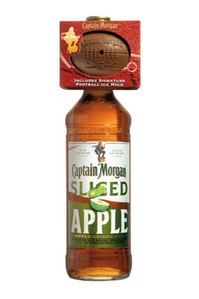 Captain Morgan Sliced Apple Spiced Rum, 750 ml Bottle With a Football Ice Mold (750ml bottle)