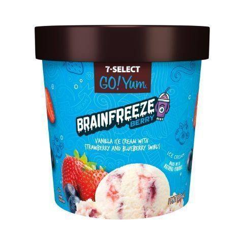 7-Select Go Yum Brain Freeze Berry Ice Cream, Vanilla (1 pint)