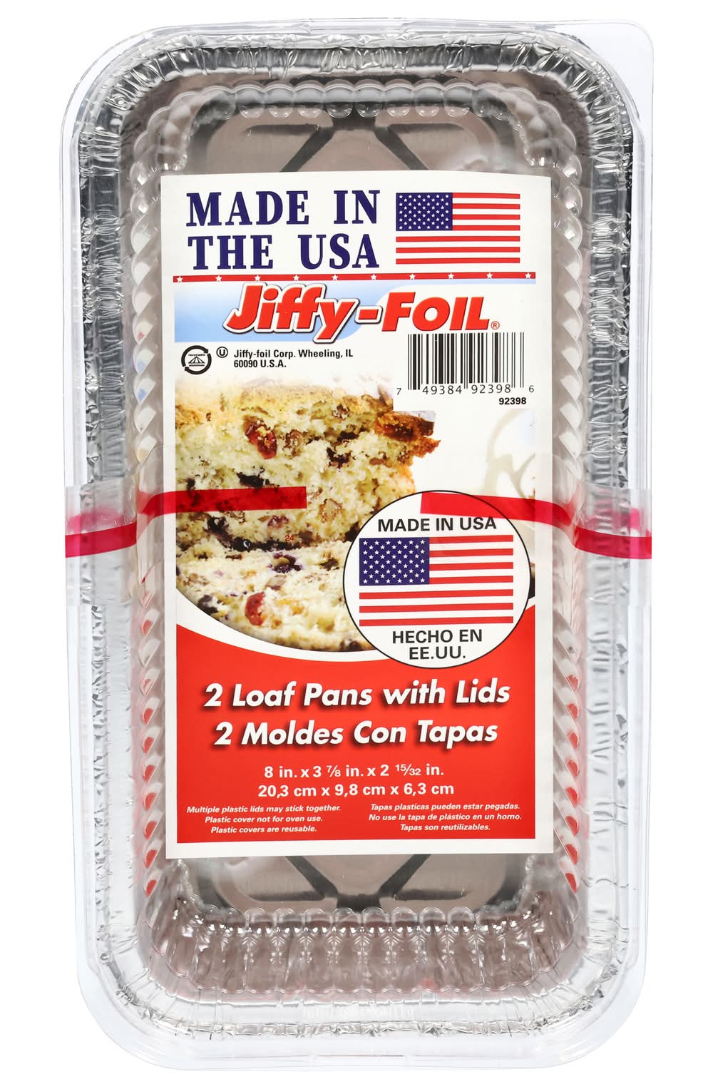 Jiffy-Foil Loaf Pan With Lid, 20.3X9.8X6.3 cm (2 ct)