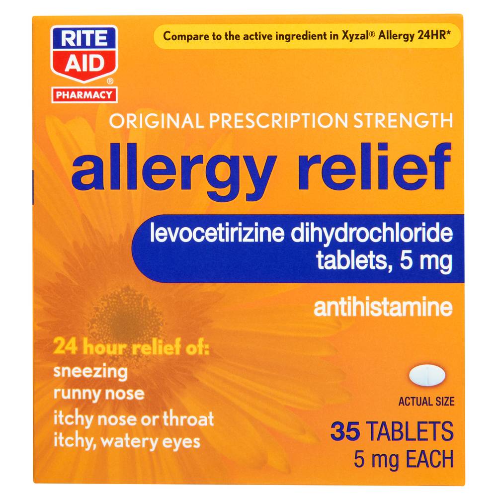 Rite Aid Allergy Relief Levocetirizine Dihydrochloride Tablets (35 ct)