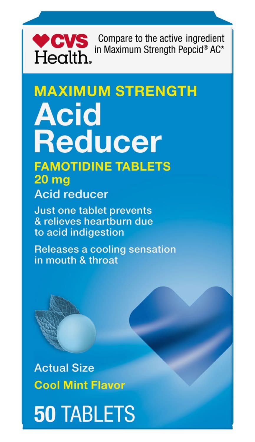 Cvs Famotidine 20Mg Cool Mint Tablets, 50 Ct