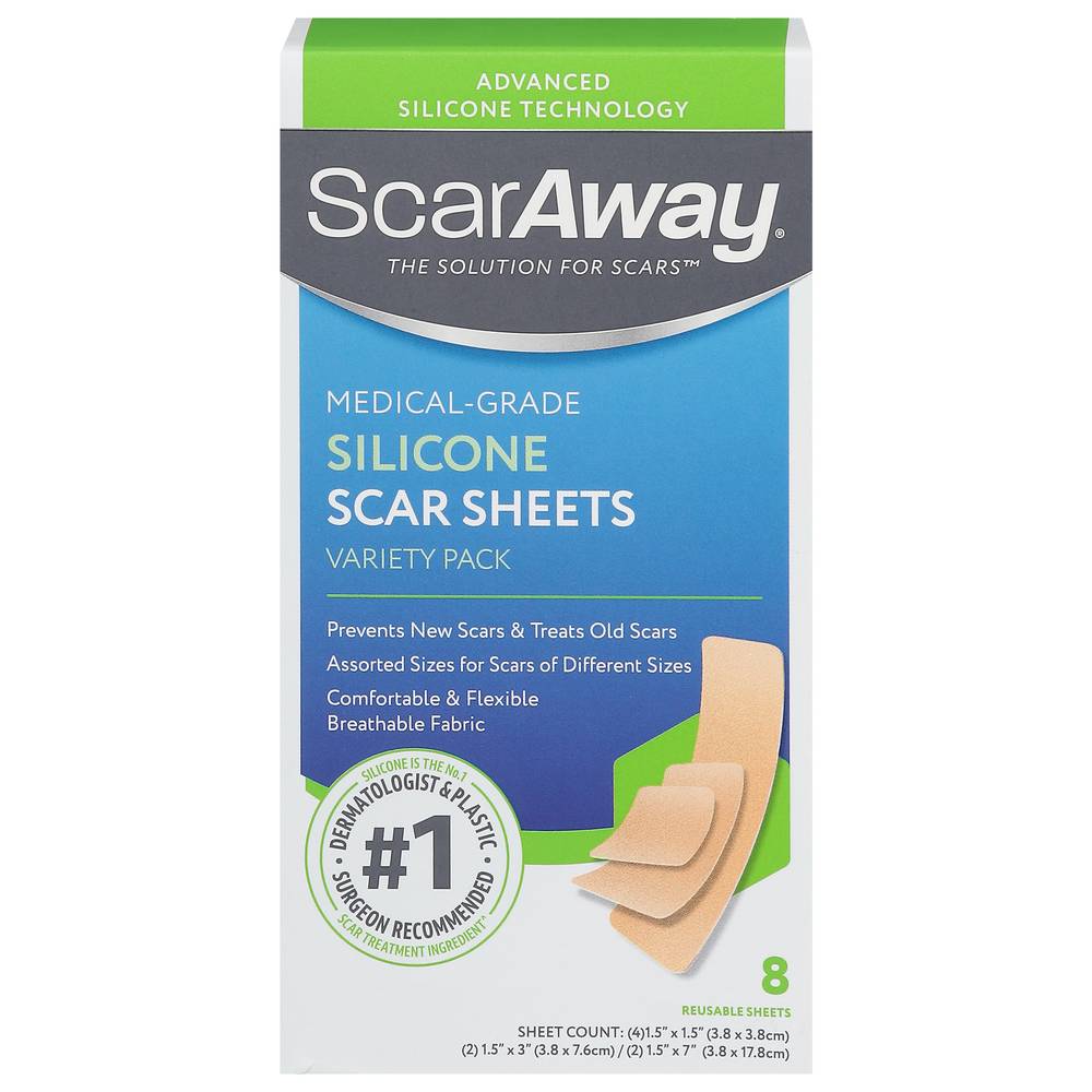 ScarAway Medical-Grade Silicone Scar Sheets Variety pack (8 ct)