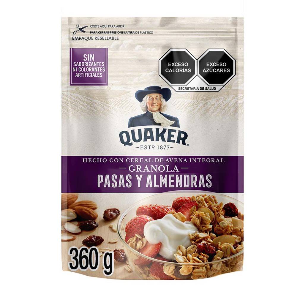 Quaker granola pasas y almendras (doypack 360 g)