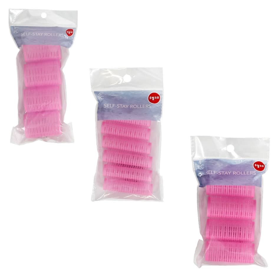 Pink Plastic Hair Rollers