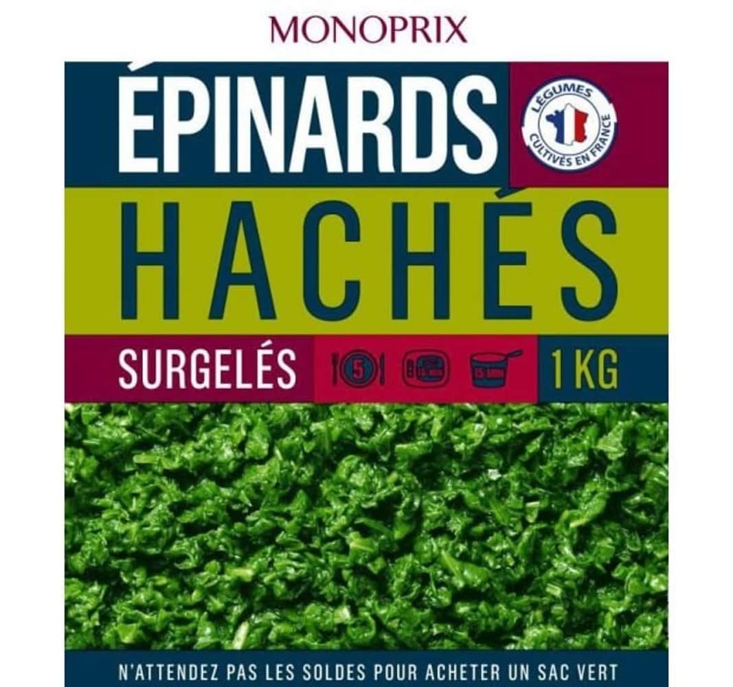 Monoprix - Épinards hachés (1kg)
