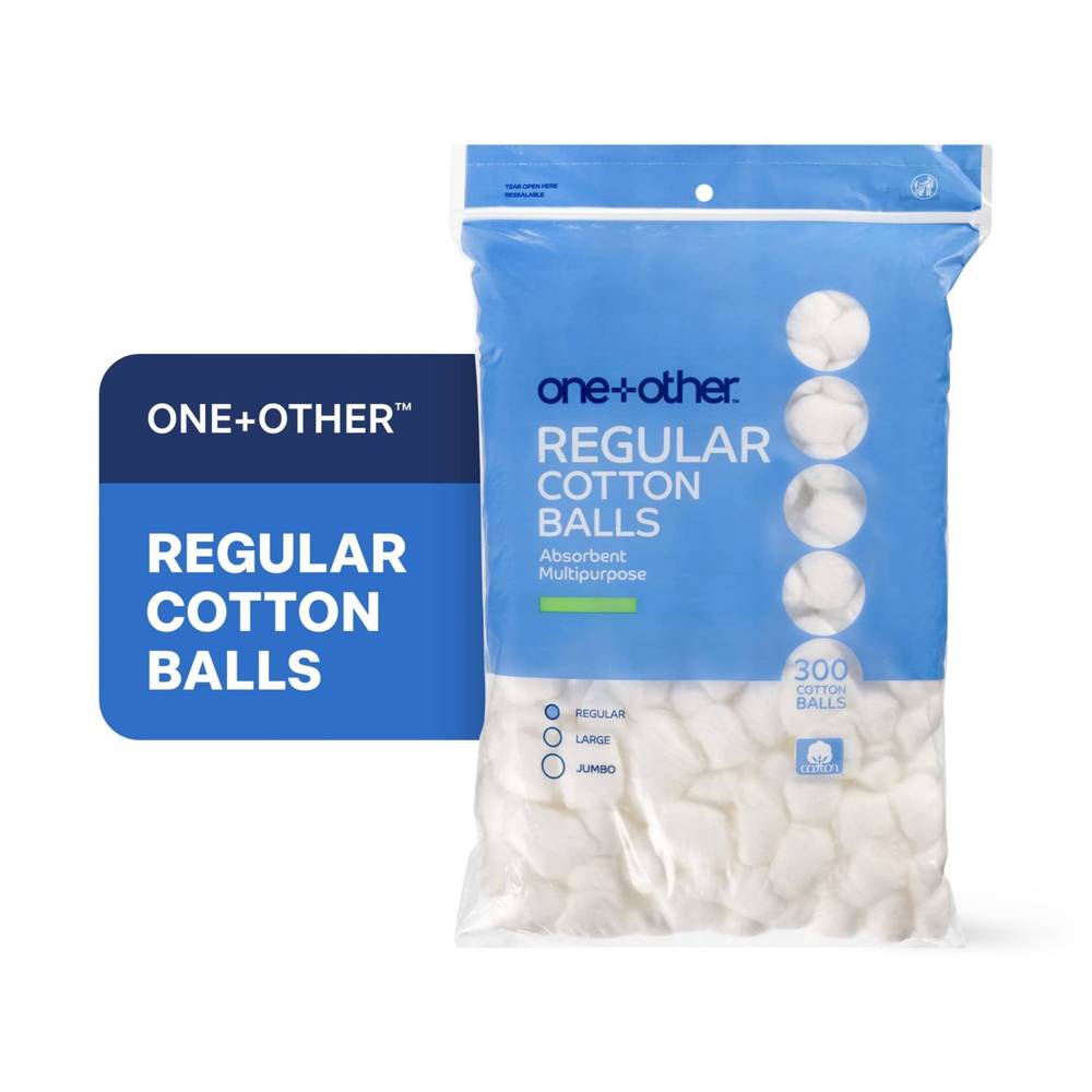 One+Other Regular Cotton Balls, 300Ct