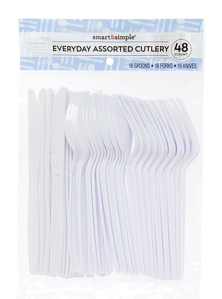 Smart & Simple Everyday Assorted Plastic Cutlery 48 Ct