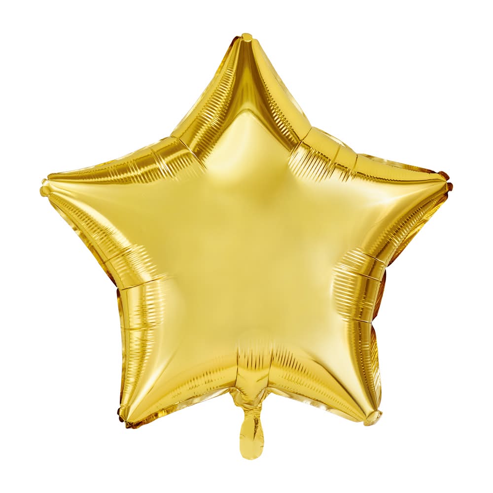 Inflated Gold Star Balloon