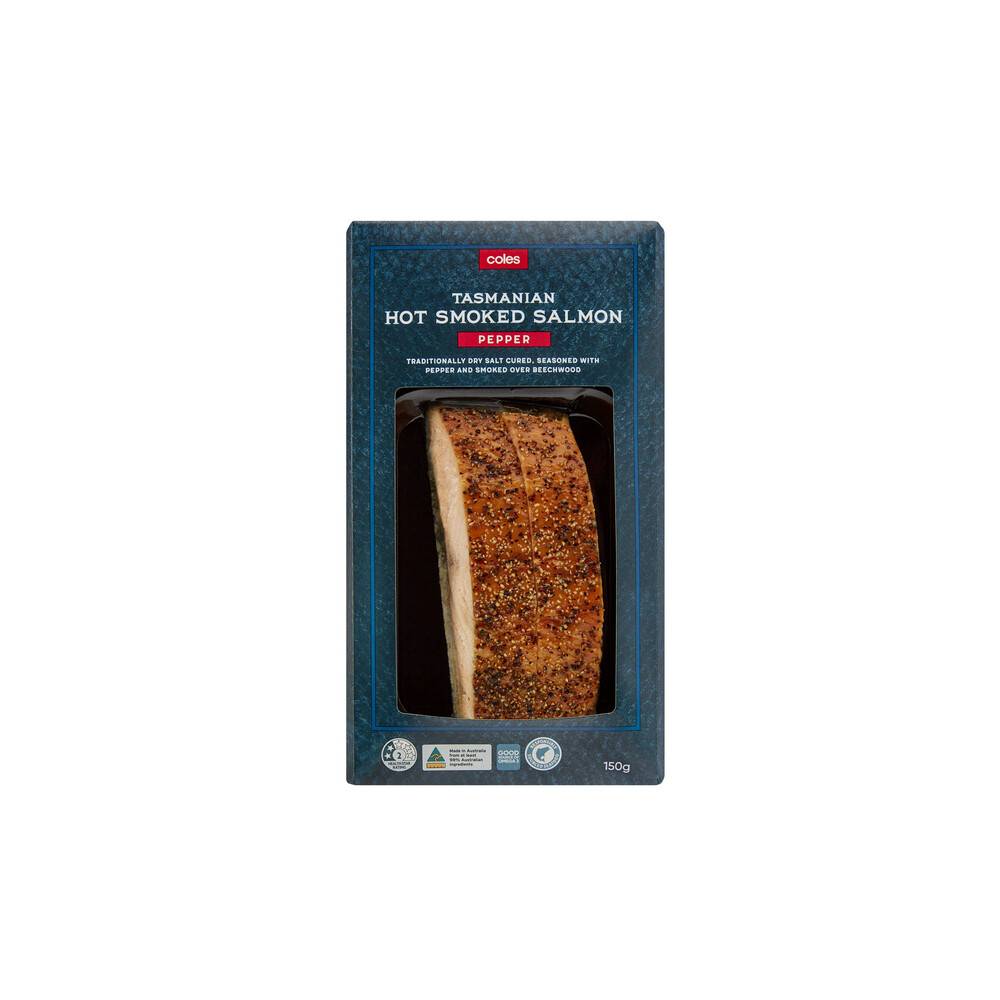 Coles Hot Smoked Salmon Cracked Pepper 150g