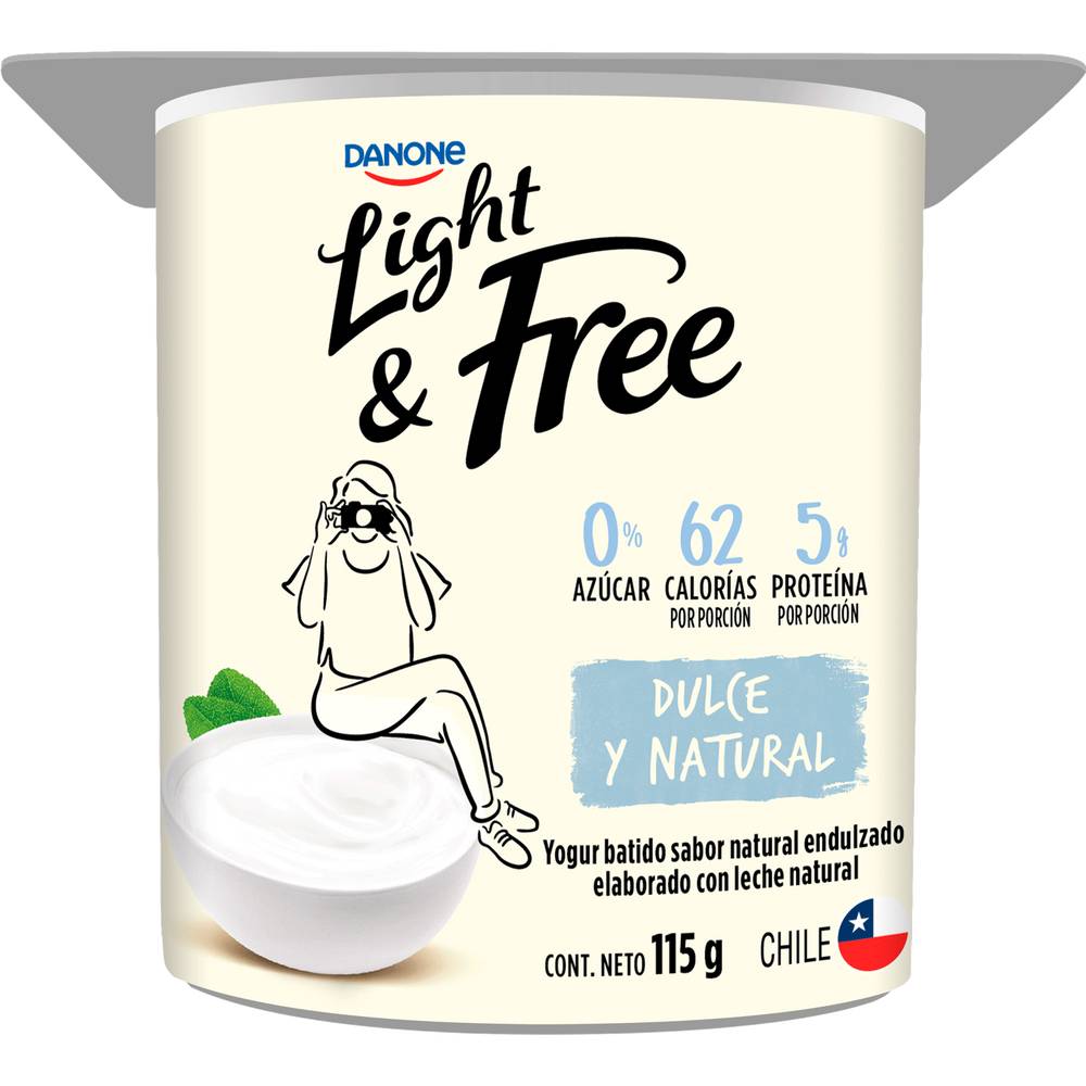 Danone pack yogur light & free natural (4 x 115 g)