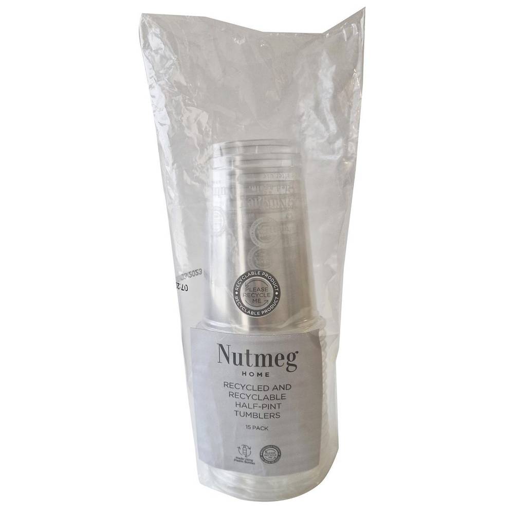 Nutmeg Home Half Pint Plastic Tumbler (15 ct)