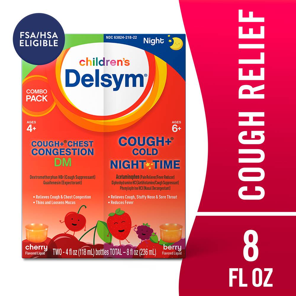 Delsym Cough + Chest Congestion + Cold Combo pack (8 fl oz)