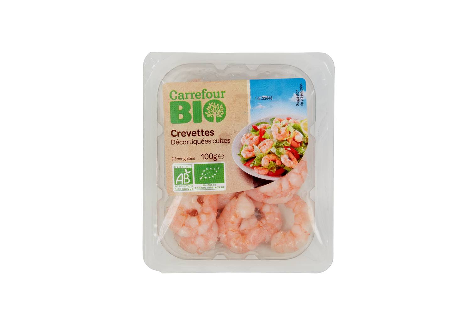 Carrefour Bio - Crevettes décortiquées cuites