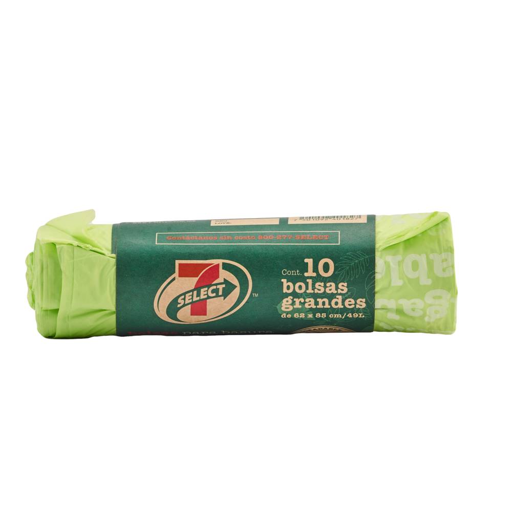 7-Select bolsas para basura orgánicas (10 un) (verde)