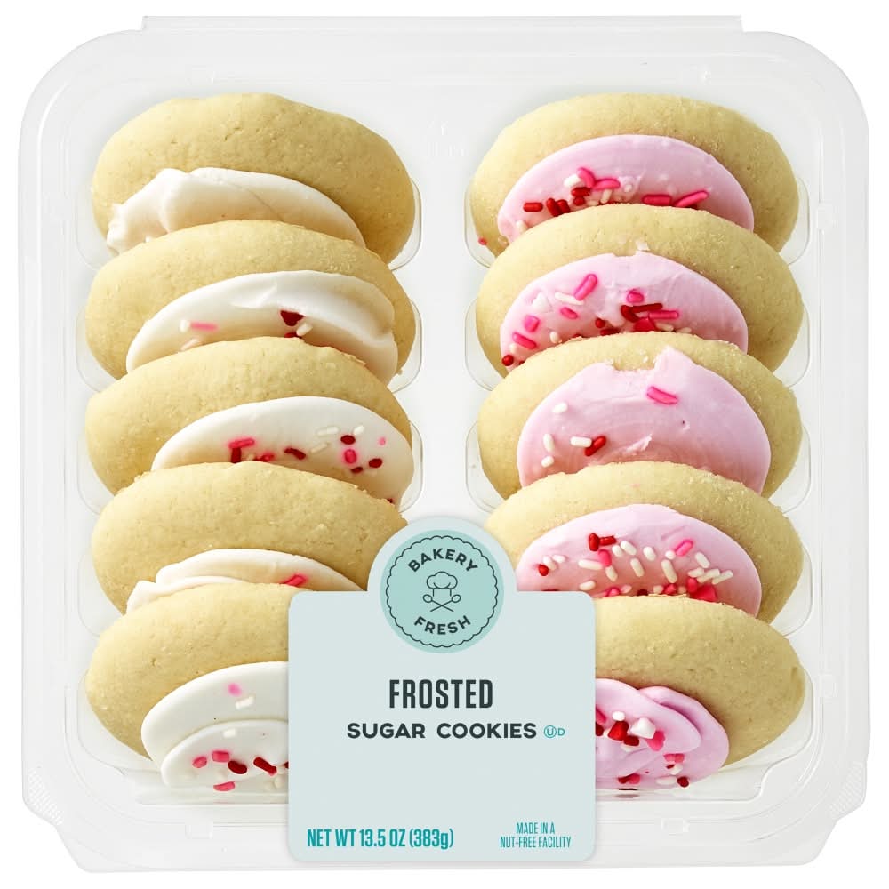 Bakery Fresh Valentine's Day Vanilla Frosted Cookies - Pink / White