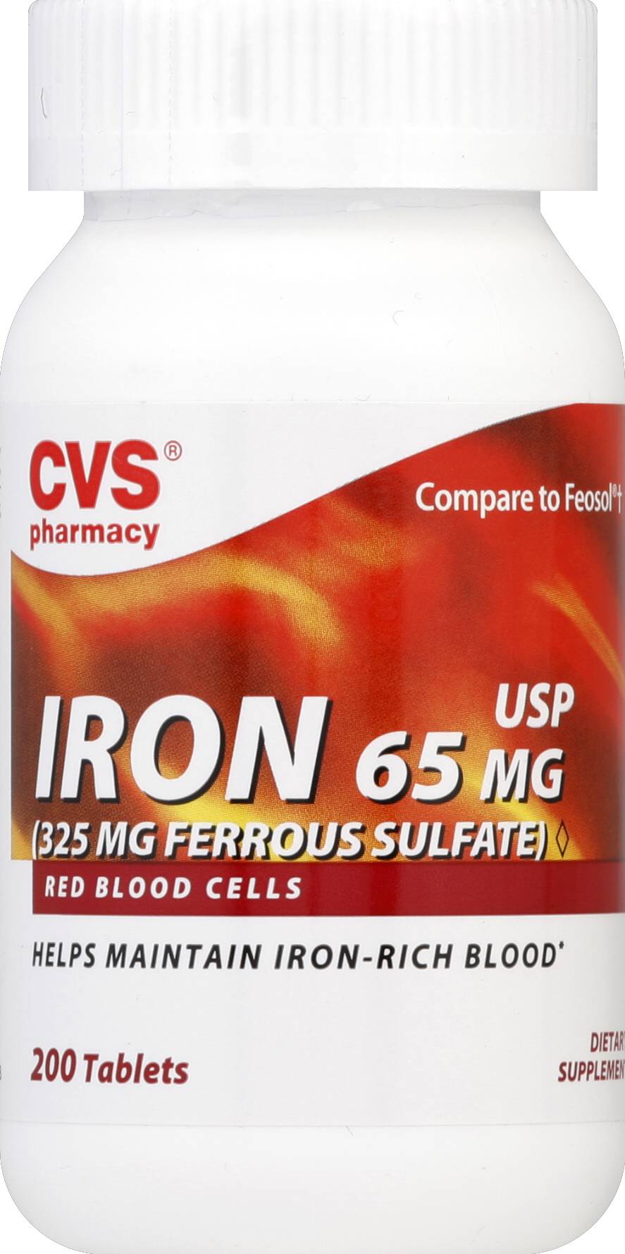 CVS Pharmacy Iron 325 mg Ferrous Sulfate Tablets (200 ct)