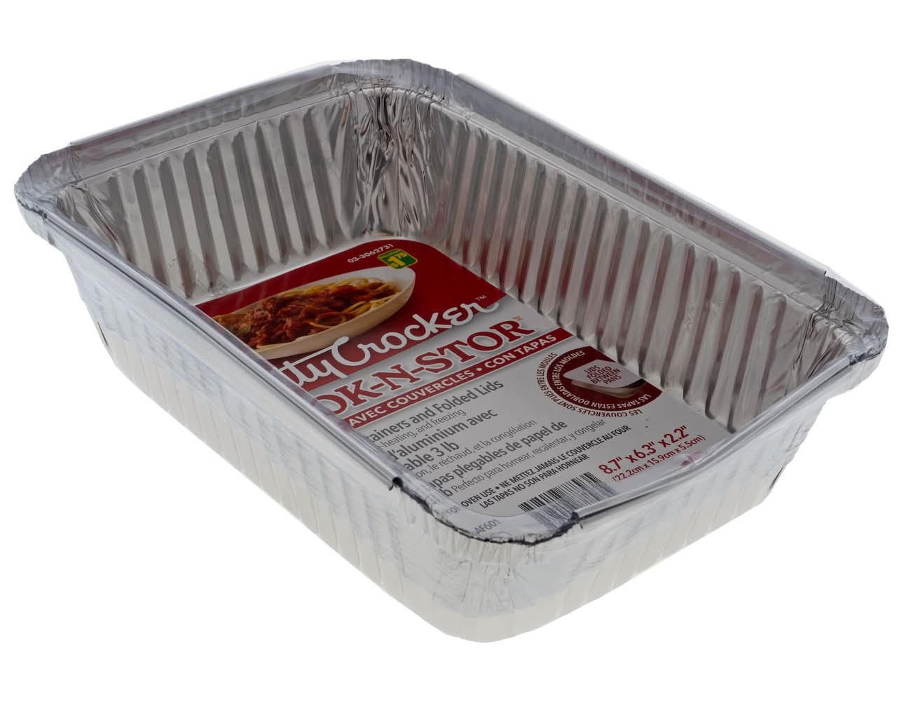 Betty Crocker Foil Containers With Lids, 8.7 X 6.3 X 2.2 in (2 ct)