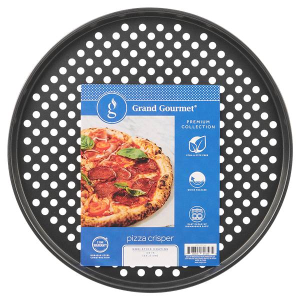 Grand Gourmet Perforated Pizza Crisper, Dark Grey