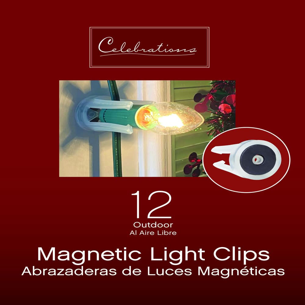 Celebrations In/Outdoor Magnetic Light Clip 12 Ct