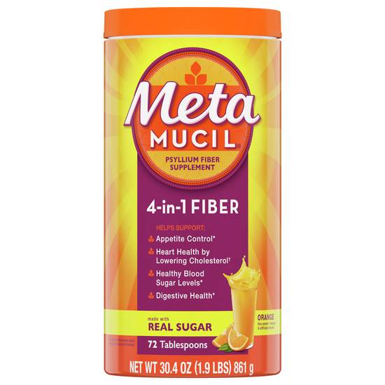 Metamucil Orange 4-in-1 Psyllium Fiber Supplement Powder