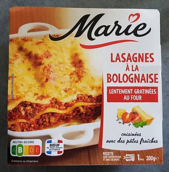 Lasagnes à la bolognaise - marie - 300g