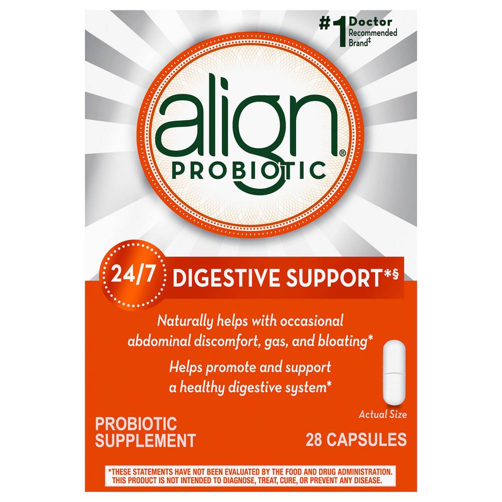 Align Digestive Support Probiotic Supplement Capsules (1.6 oz)