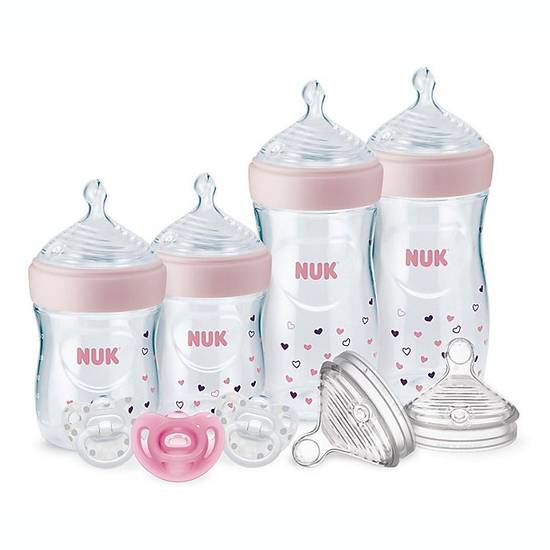 NUK® Simply Natural™ 8-Piece Bottle with SafeTemp Gift Set in Pink