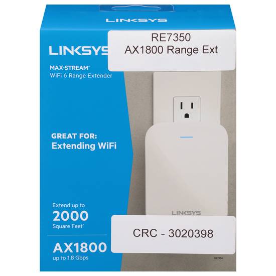 Linksys Max-Stream Wifi 6 Range Extender