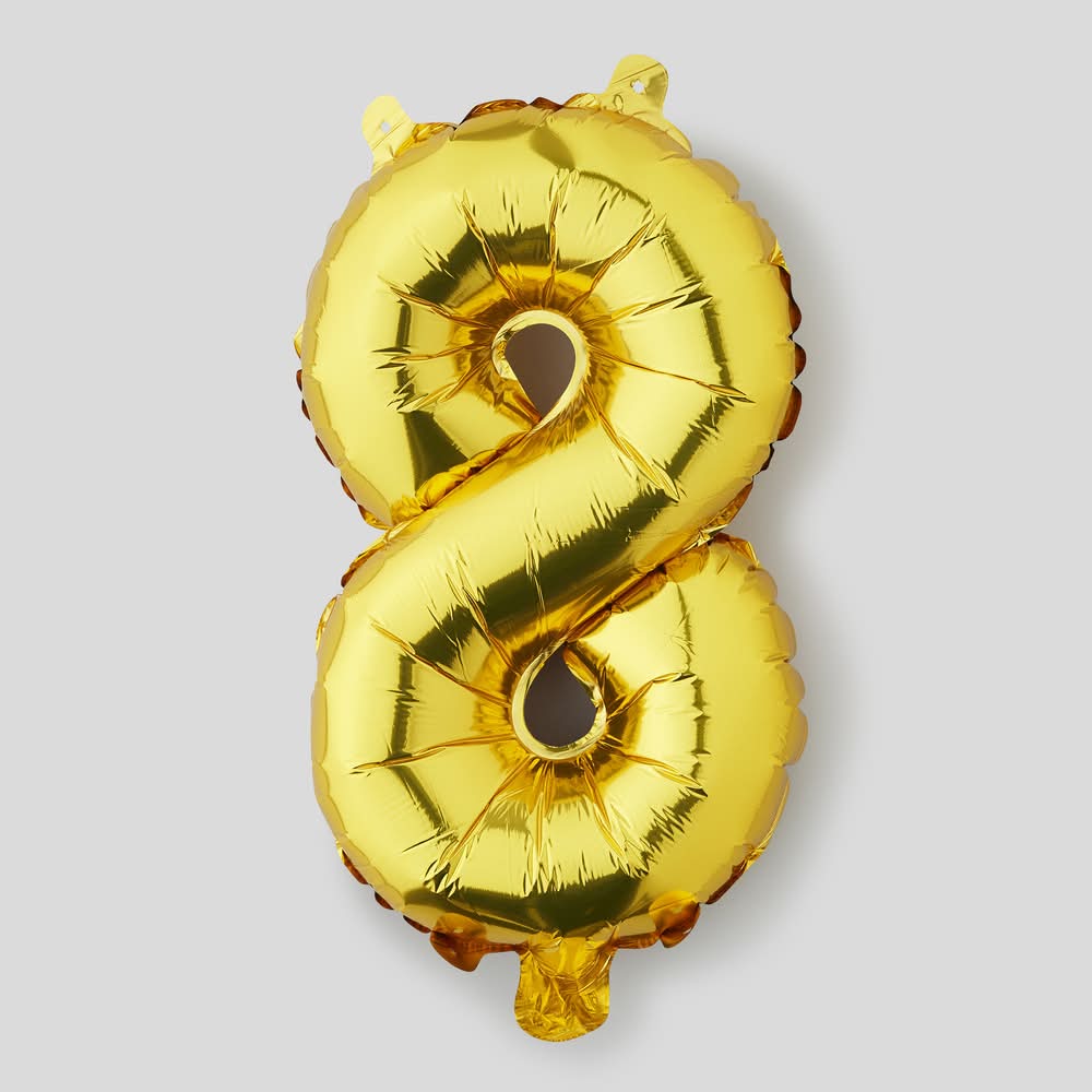 Monoprix - Ballon chiffre 8, or (15g)